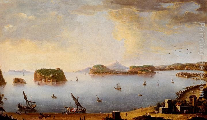 Antonio Joli View Of The Bay Of Pozzuoli With The Port Of Baia, The Islands Of Nisida, Procida, Ischia And Capri